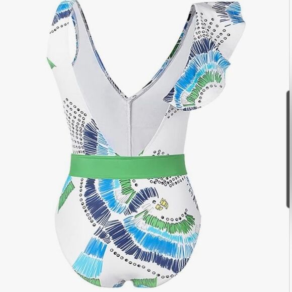 Womens One Piece Swimsuit With Sarong Size XL - Picture 3 of 9